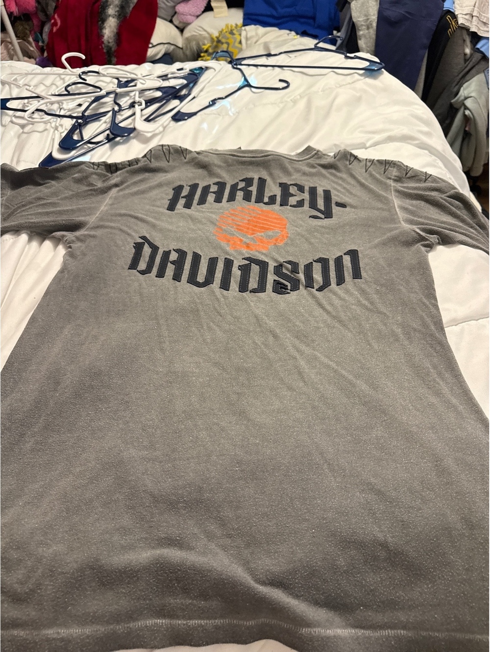 Harley-Davidson Gray Skull Logo T-Shirt Size Large - Picture 5 of 6